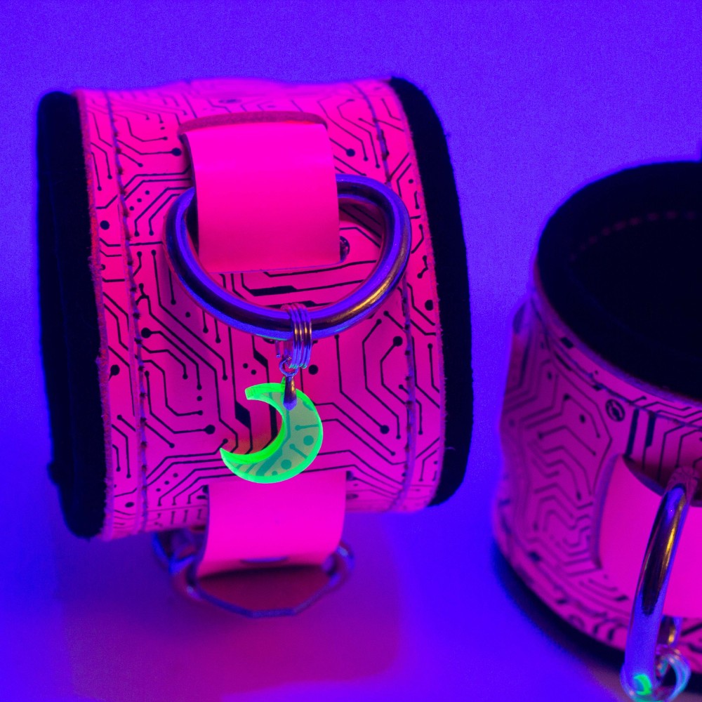 Neon Cyber Suede Cuffs