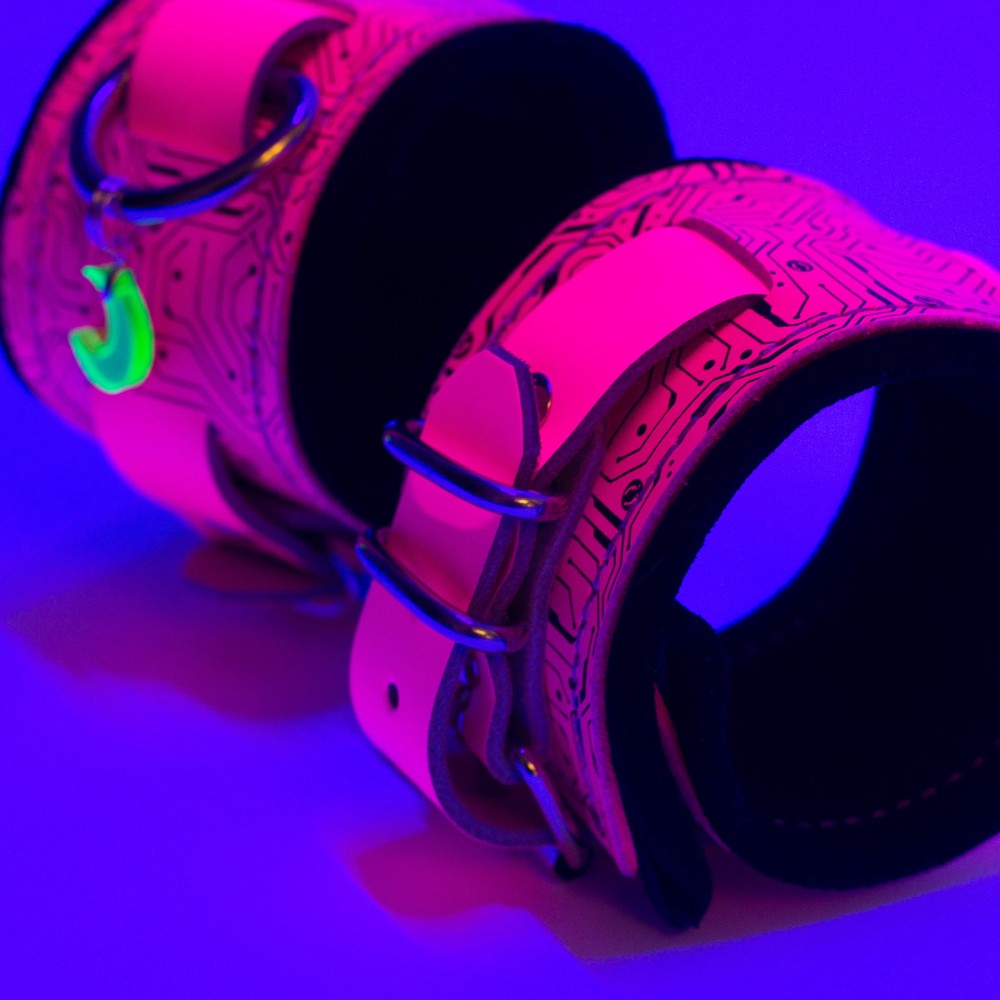Neon Cyber Suede Cuffs