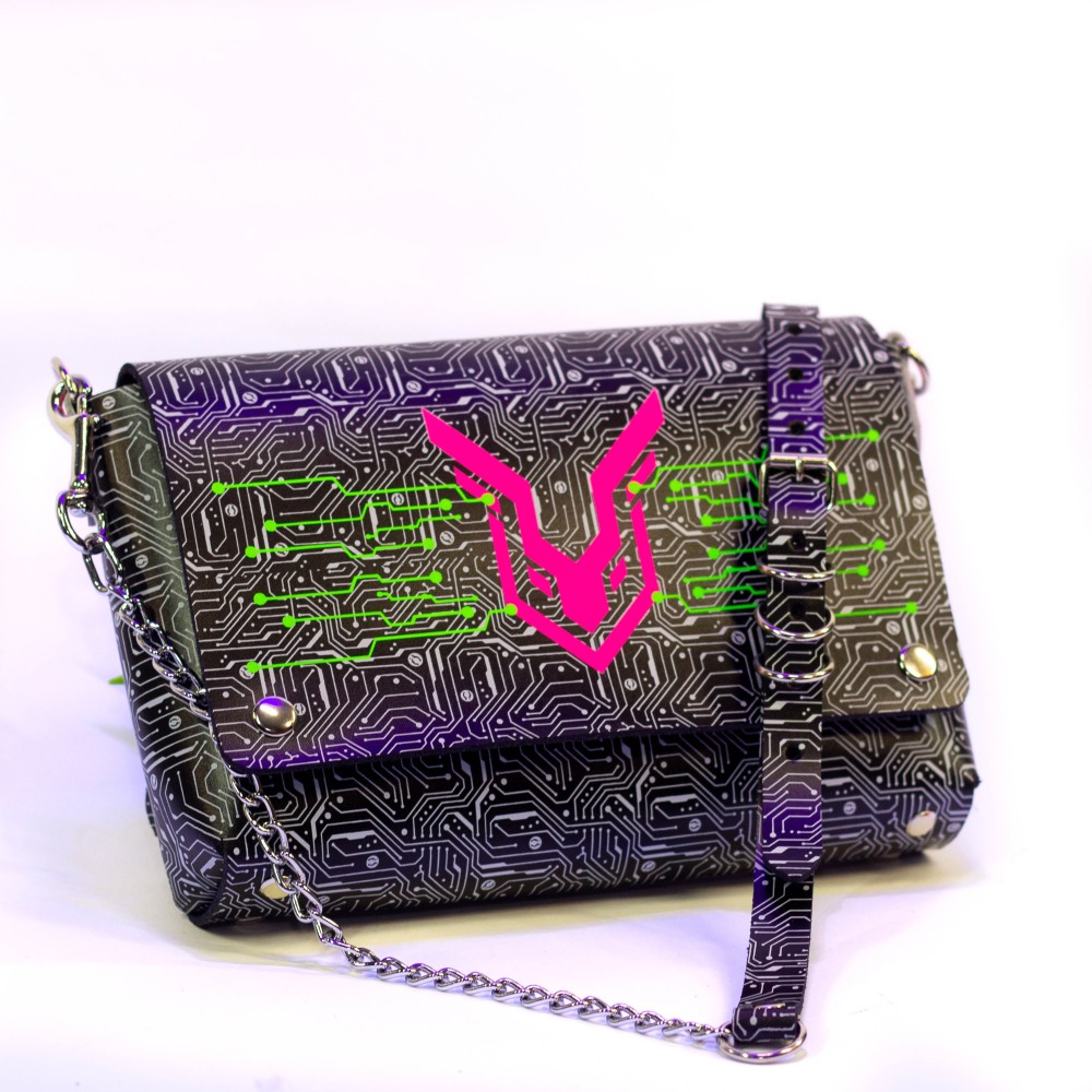 Cyber Leather Crossbody Bag