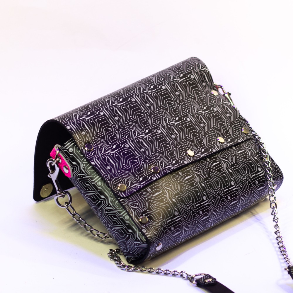 Cyber Leather Crossbody Bag